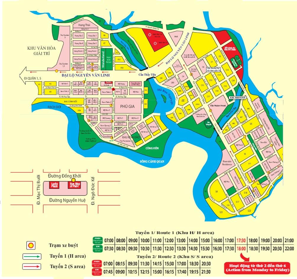 saigon کے بس کا نقشہ