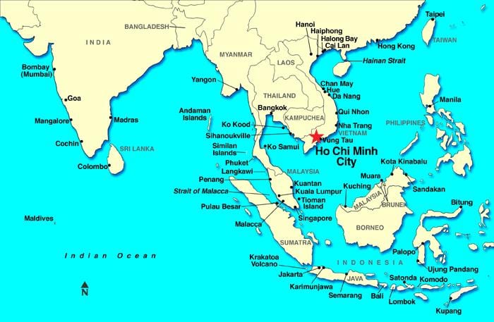 saigon کے دنیا کے نقشے