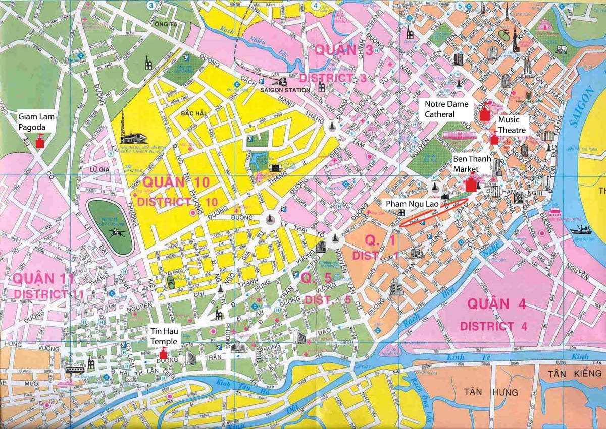 saigon کے ضلع نقشہ
