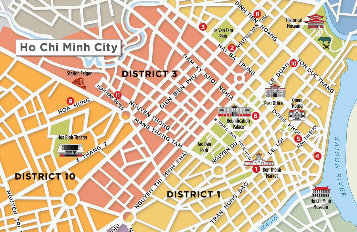 نقشہ کے ڈسٹرکٹ 1 saigon