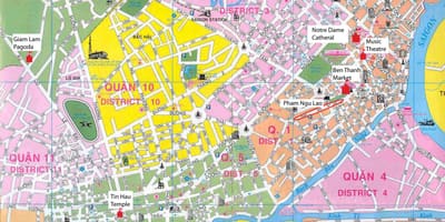 Saigon کے ضلع نقشہ